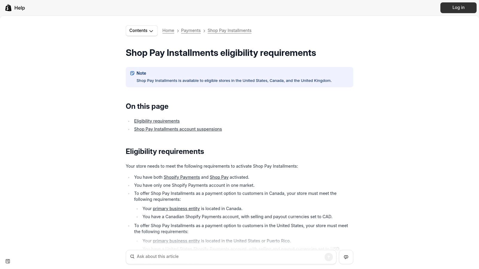 Shop Pay Installments (Affirm)