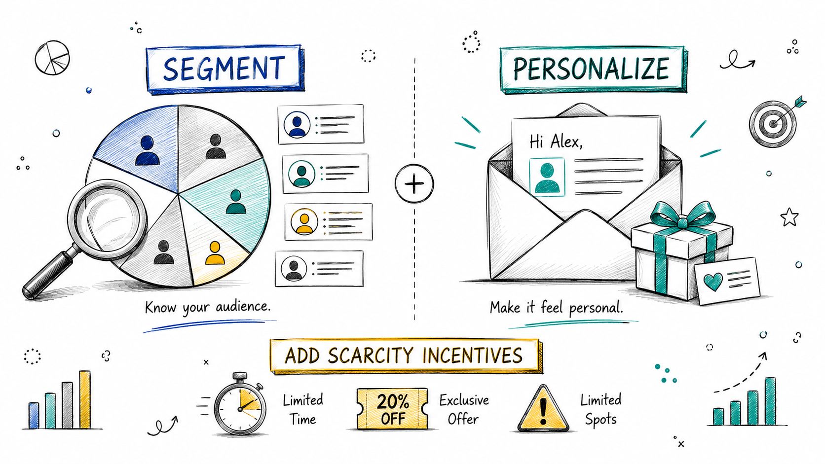 An infographic titled Set the Right Timing and Cadence, illustrating five steps for strategic marketing communication timing.