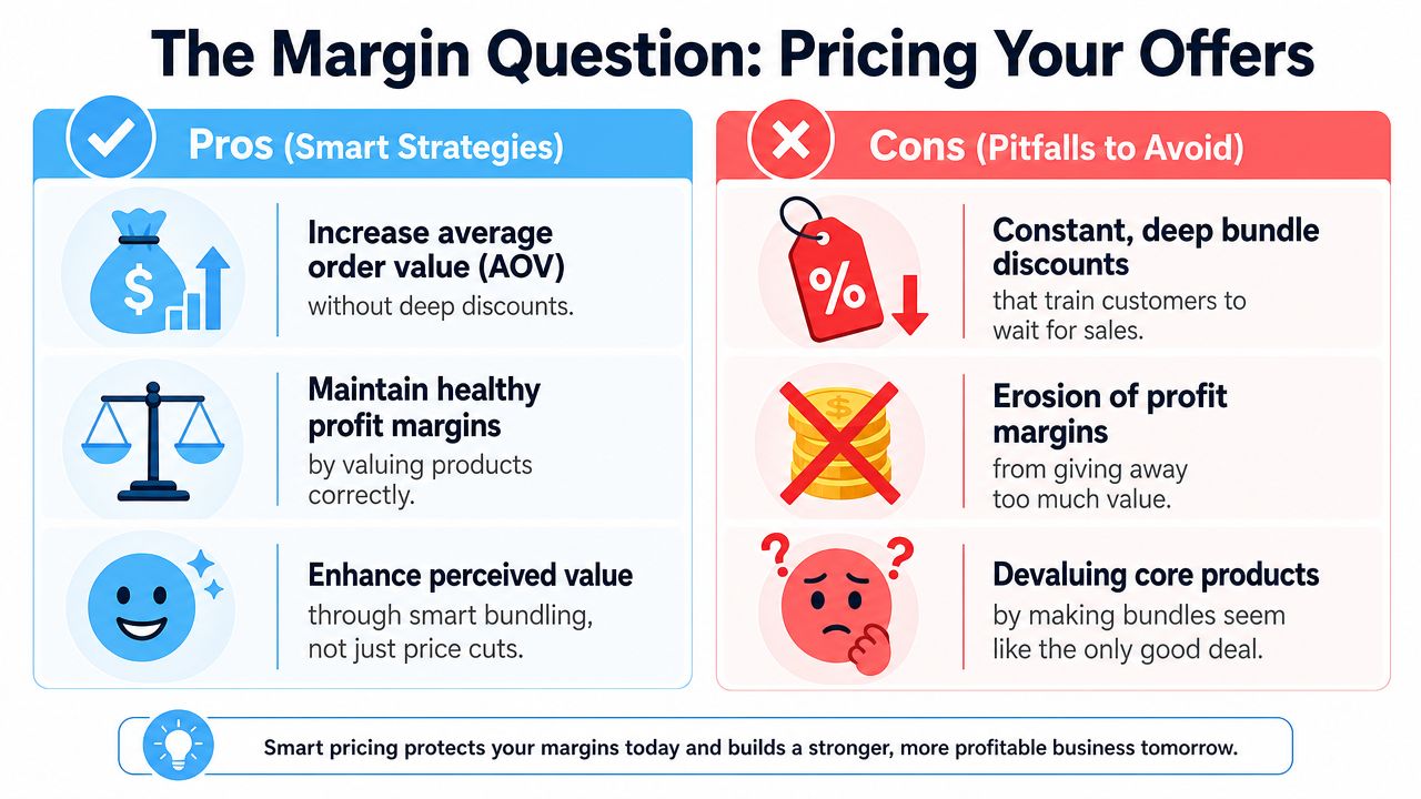 An infographic comparing smart pricing strategies and common pitfalls to avoid for improved profit margins.