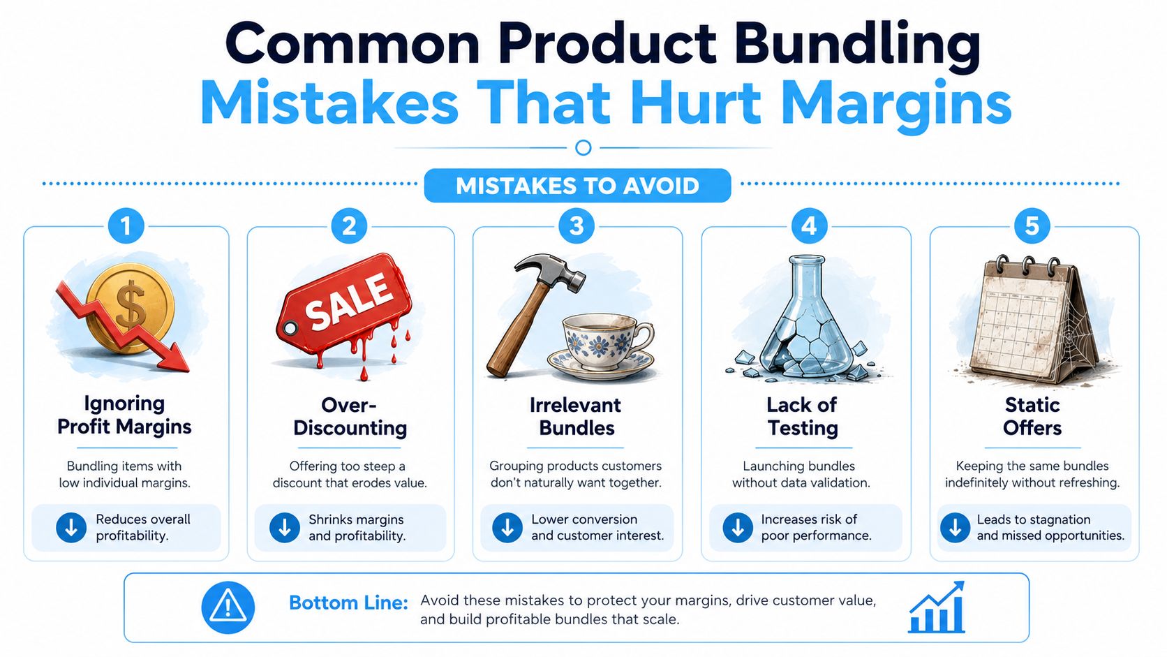 A hand drawing a guide about product bundling, explaining pricing models for inseparable items in a sketchbook.